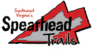 Logo for Southwest Virginia’s Spearhead Trails featuring a red arrowhead graphic.