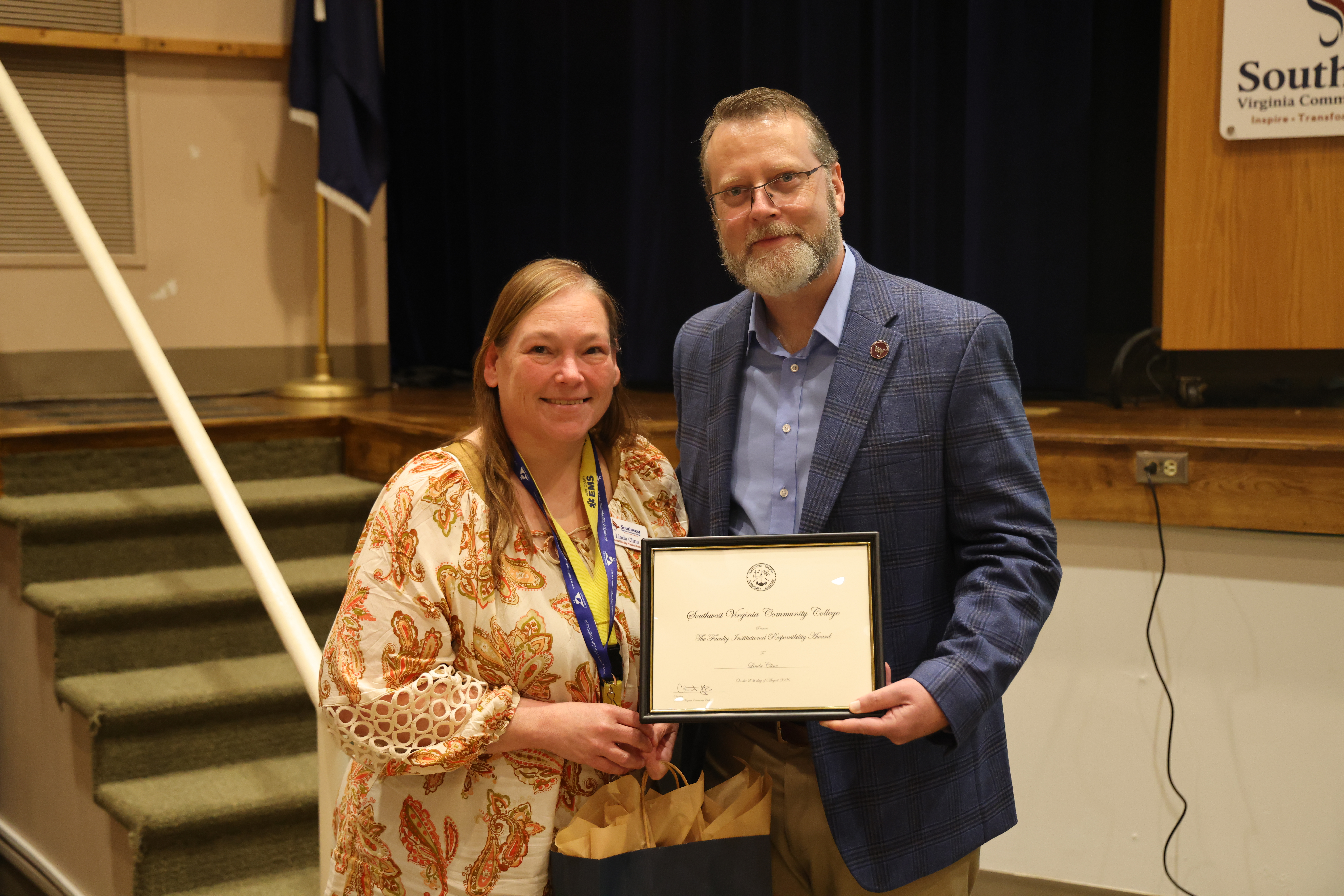 Linda Cline with Dr. Hayes