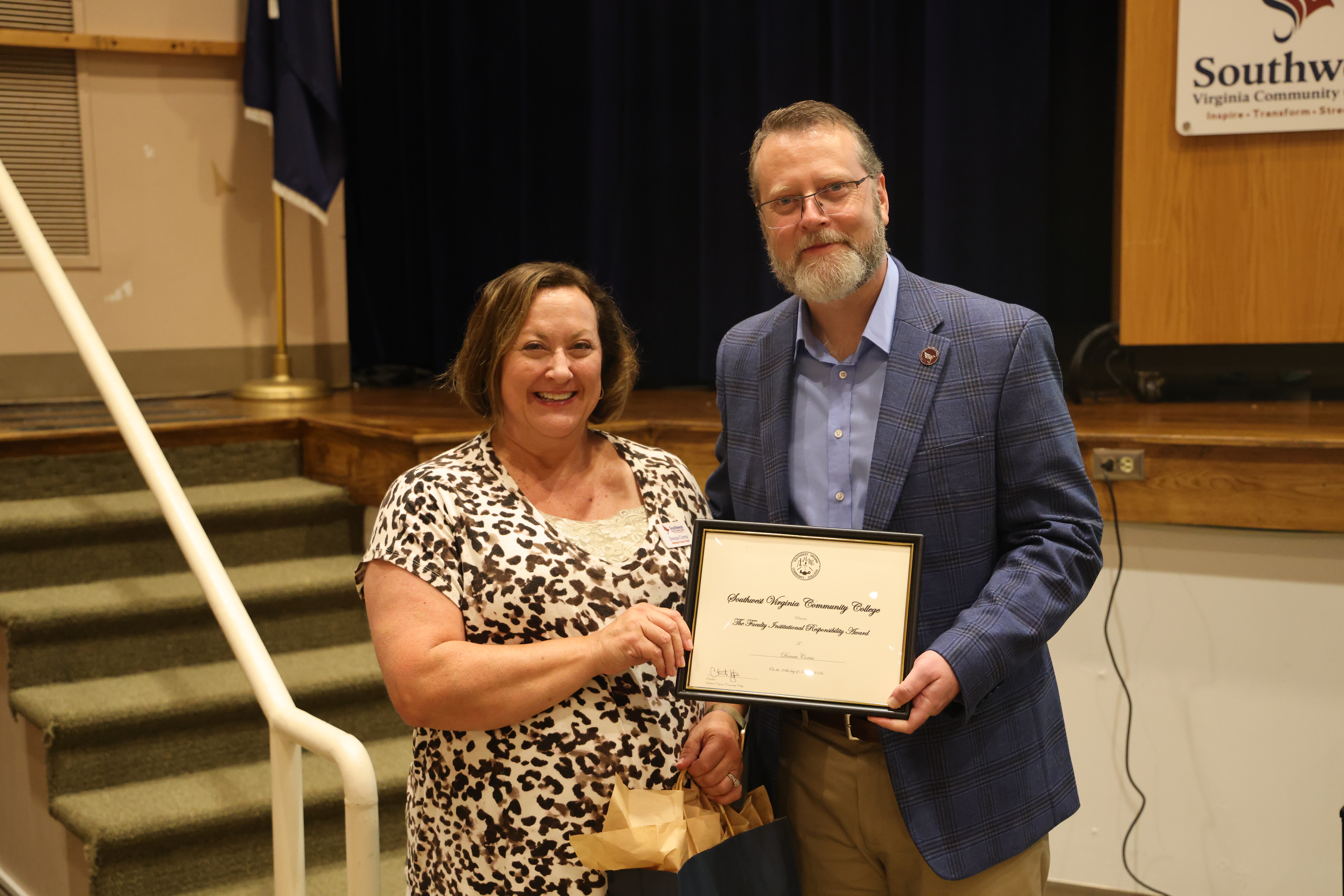 Donna Corns with Dr. Hayes